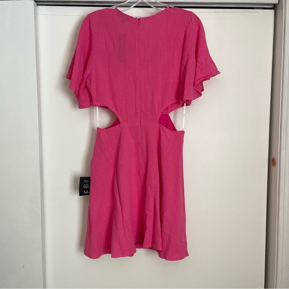 Lulus Perfect Day for Love Pink Cutout Tie-Front Mini Dress - Picture 3 of 4